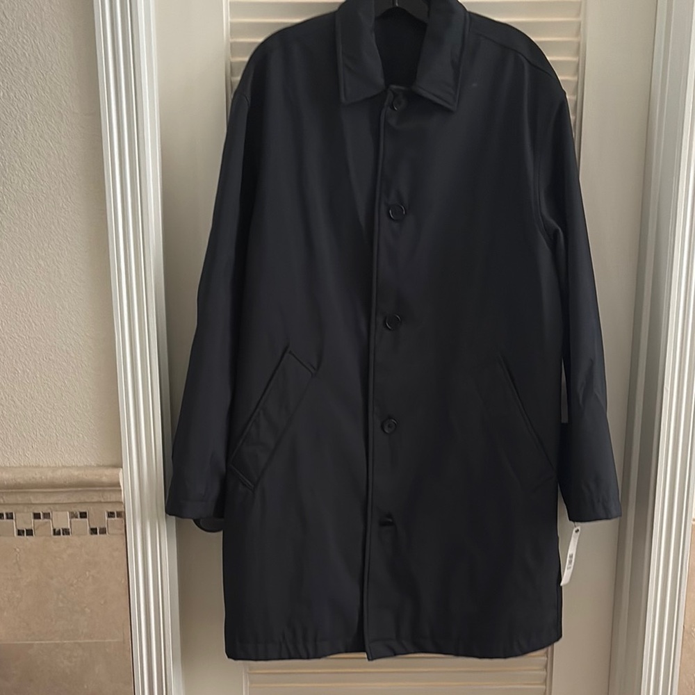 Dkny Black Trench Coat Relaxed Fit Timeless Design